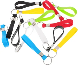 12pcs Silicone Key Ring Bracelets Delicate Keychain Multi-function Wristlet Lanyard Present for Family Friends Keychain Wristlet Lanyard for Women