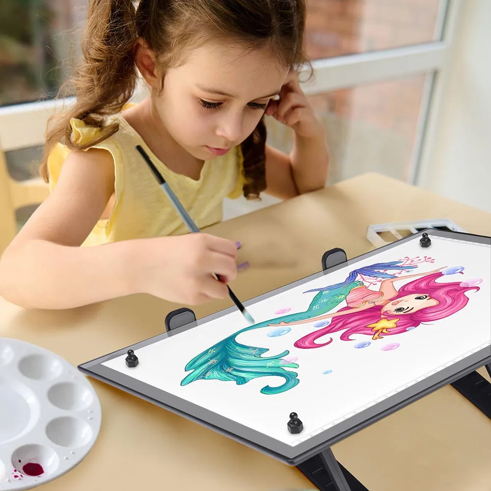 19 inch LED Tracing Light Board w/ Rotating Base & Tracing Paper