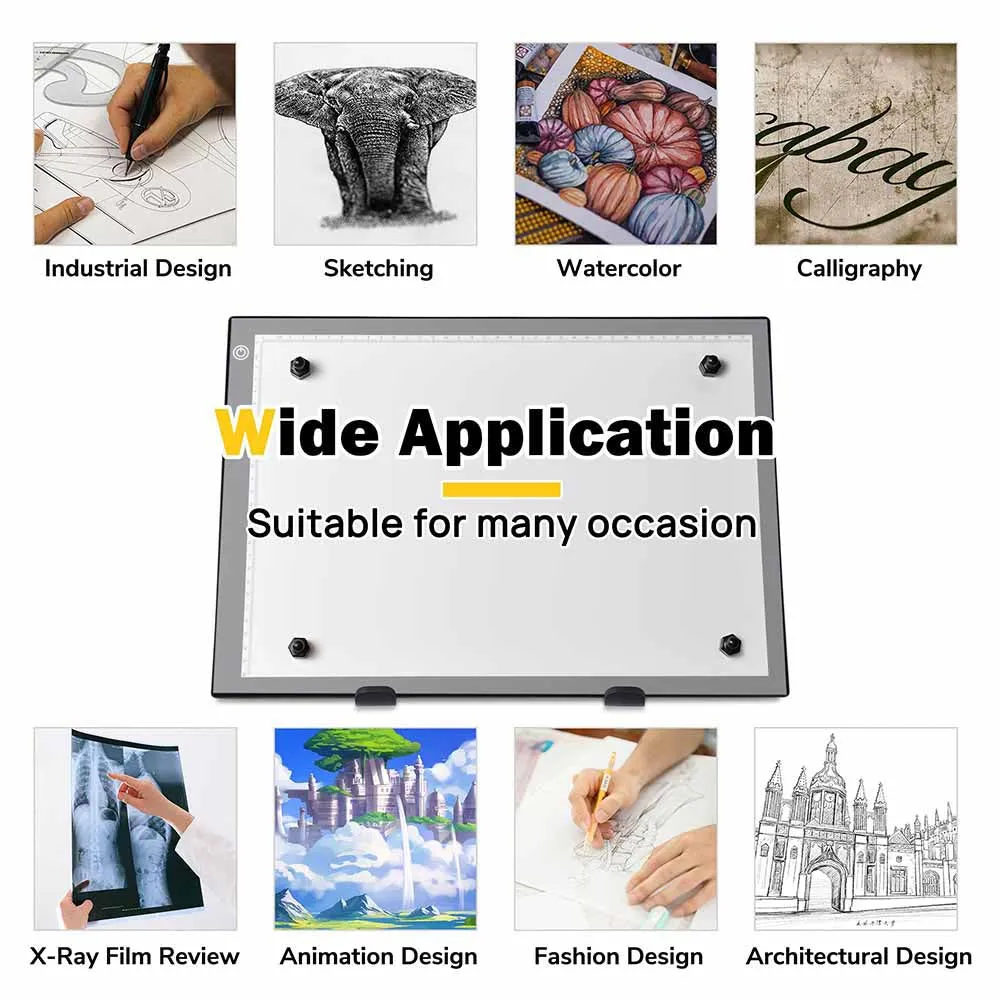 19 inch LED Tracing Light Board w/ Rotating Base & Tracing Paper