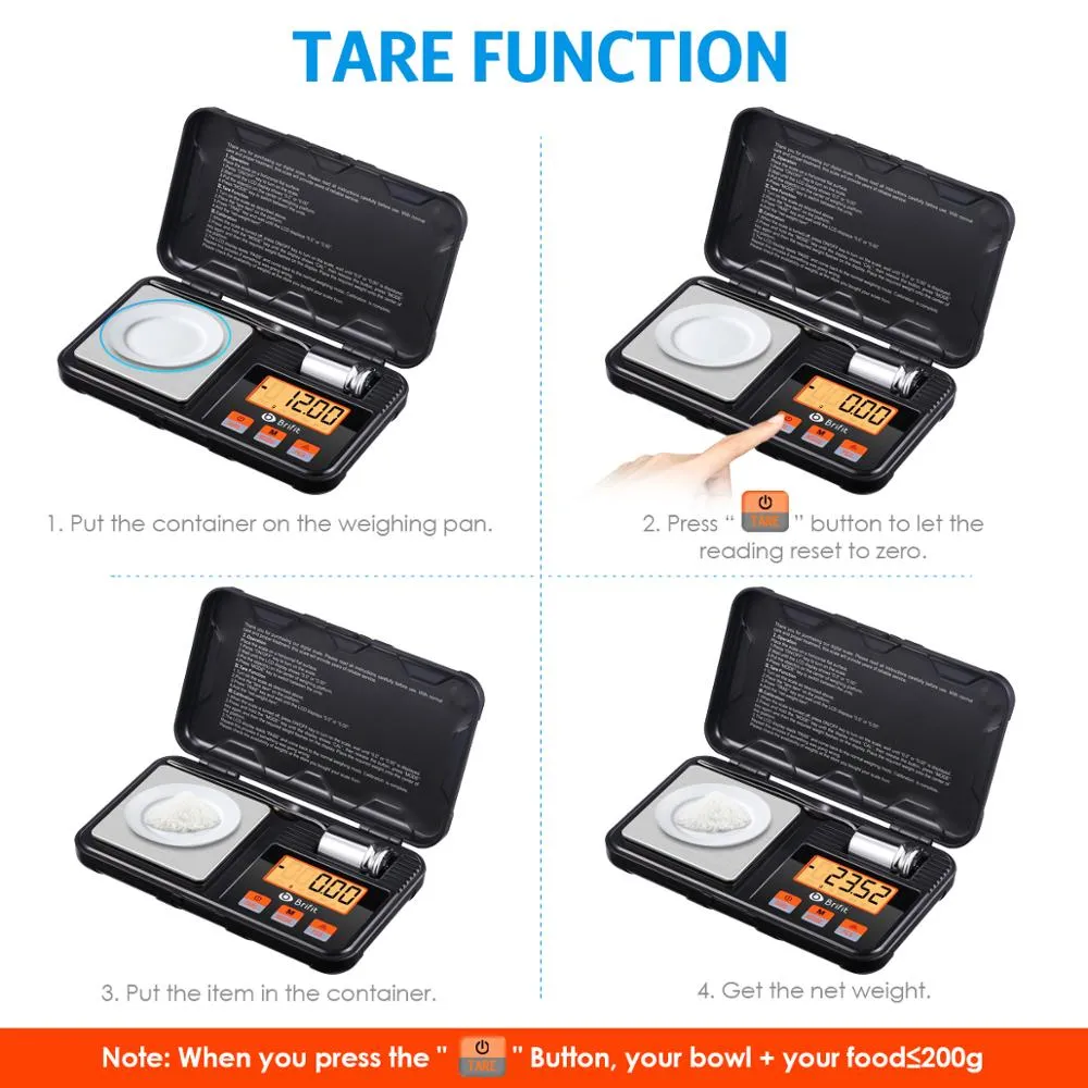 200g - 0.01g Mini Pocket Scales With Stainless Steel Plate