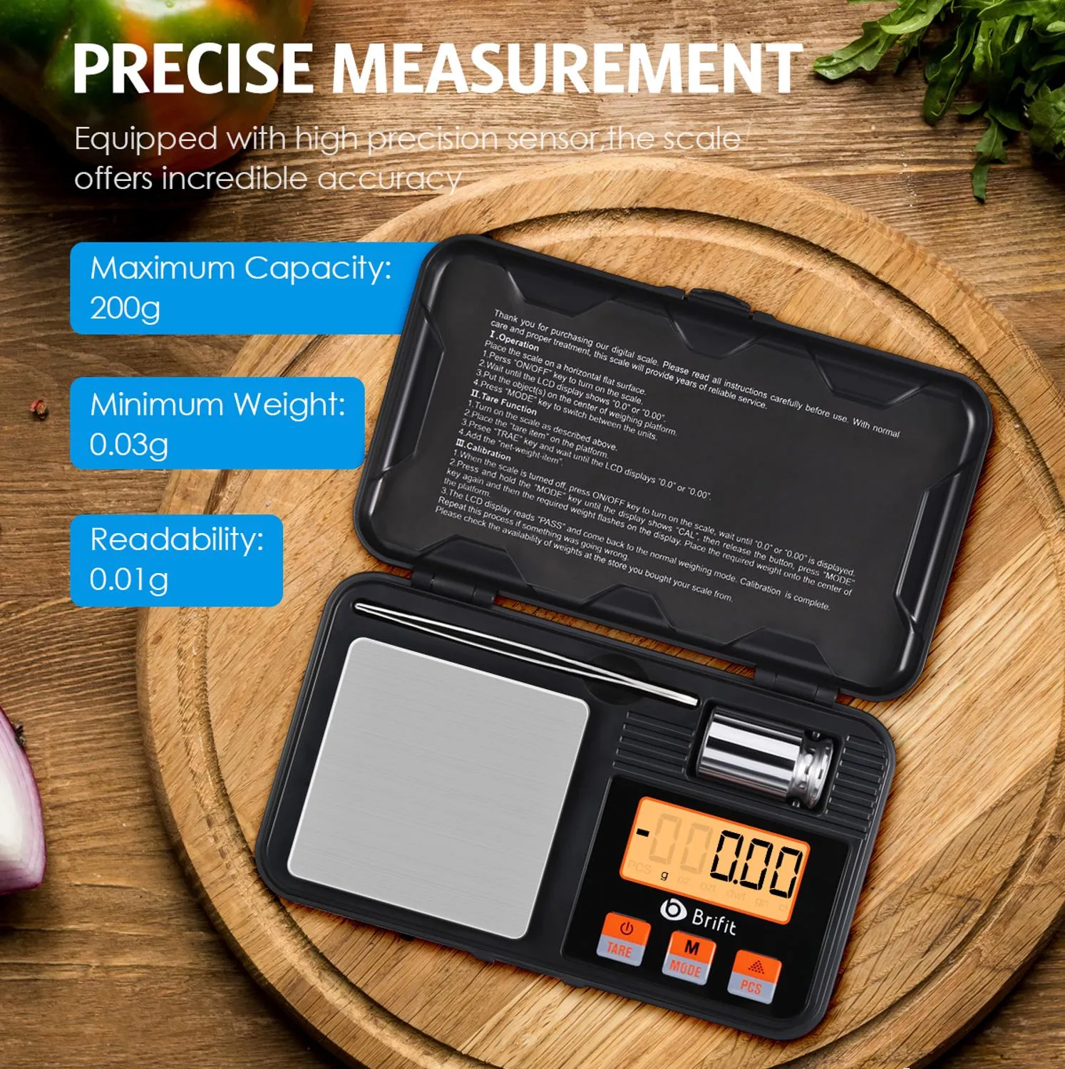 200g - 0.01g Mini Pocket Scales With Stainless Steel Plate