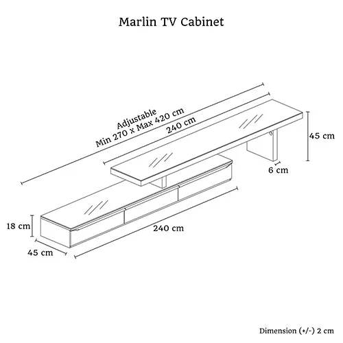 3 Storage Drawer TV Cabinet Cupboard