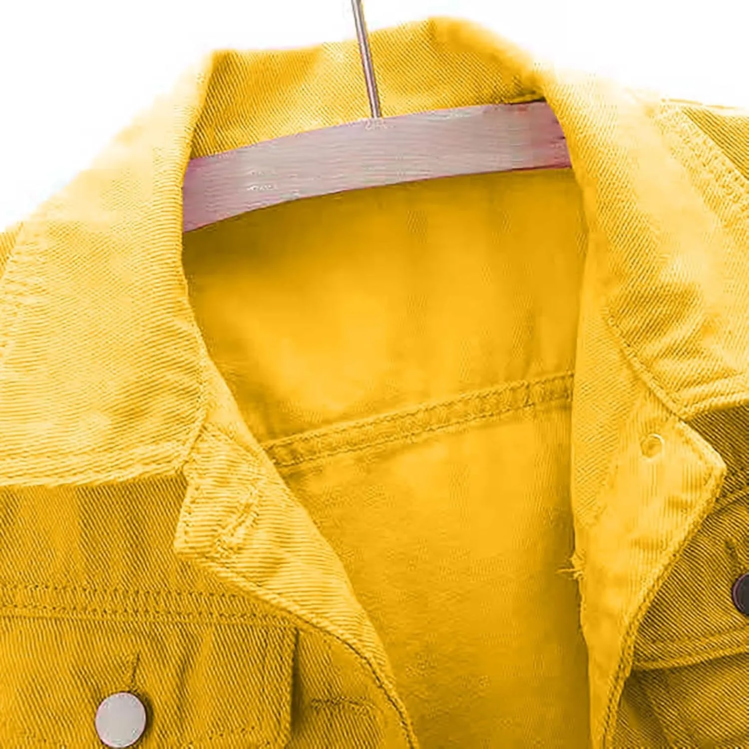 3/4 Sleeve Short Denim Jacket plus size jean jacket Basic Lapel Button Down Cropped Coat