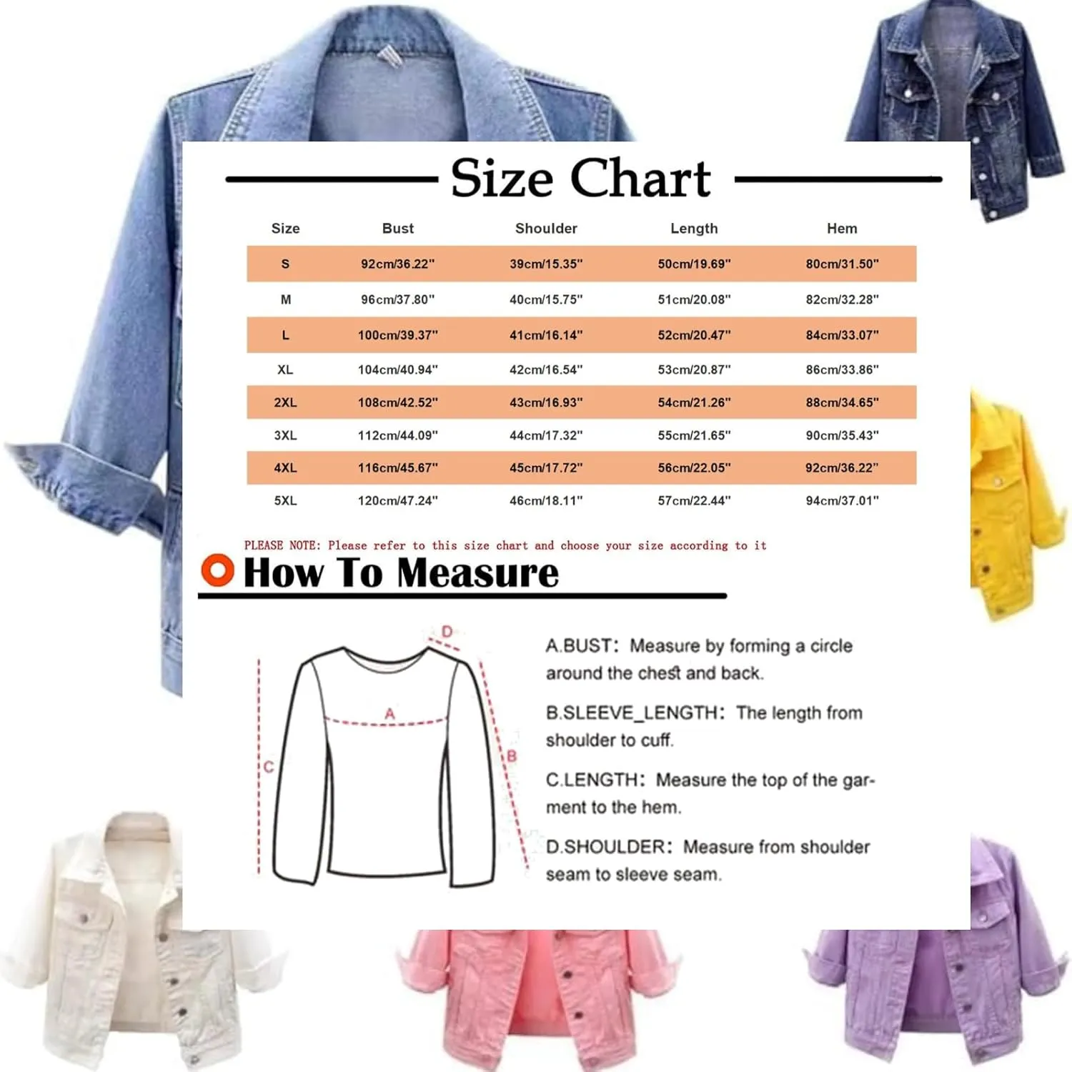 3/4 Sleeve Short Denim Jacket plus size jean jacket Basic Lapel Button Down Cropped Coat