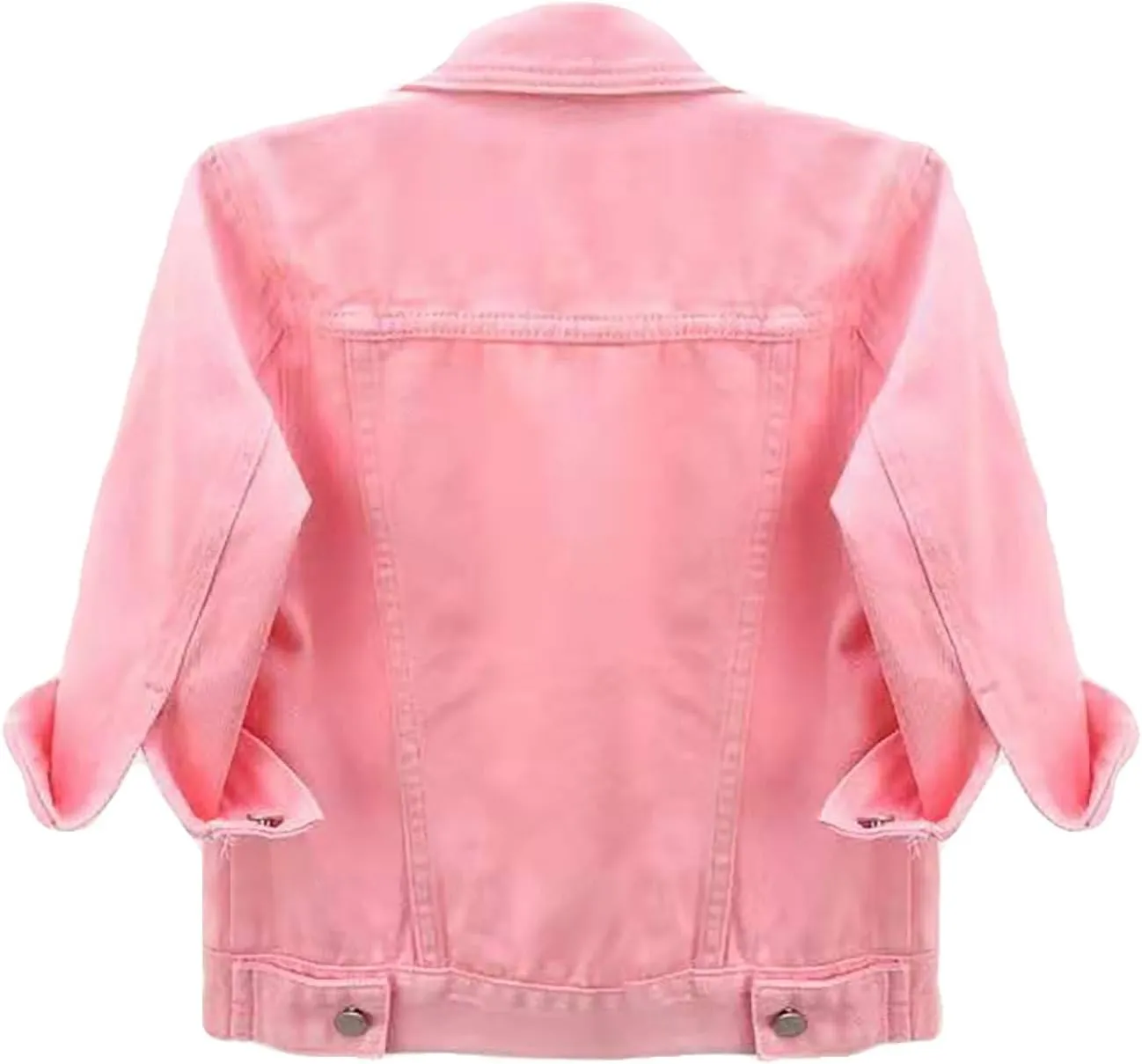 3/4 Sleeve Short Denim Jacket plus size jean jacket Basic Lapel Button Down Cropped Coat