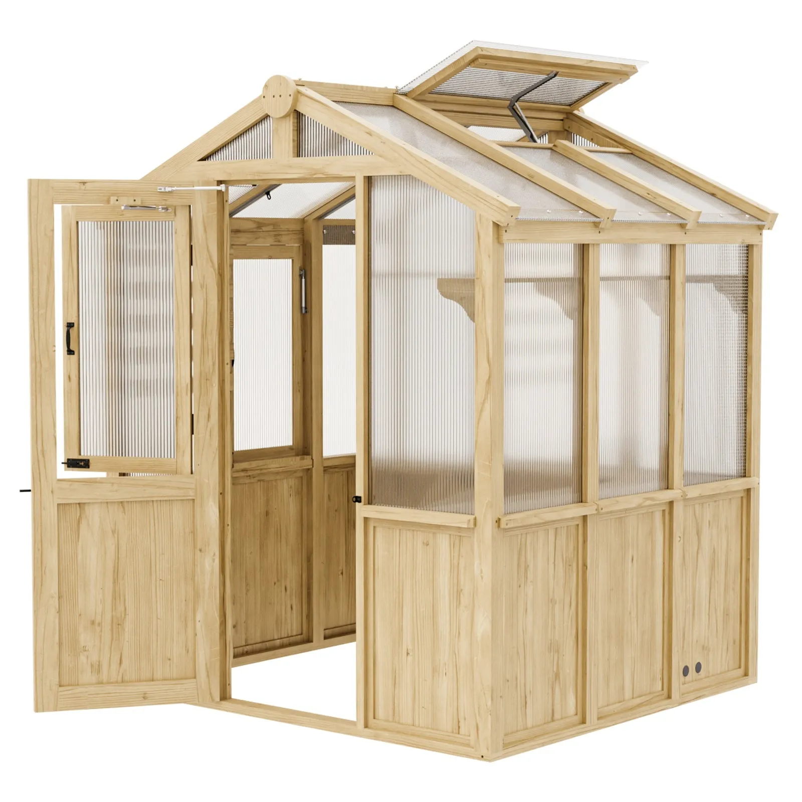 6.7x6x7.7 ft / 6.7x7.8x7.7 ft/ 6.7x9.7x7.7 ft Wood Greenhouse