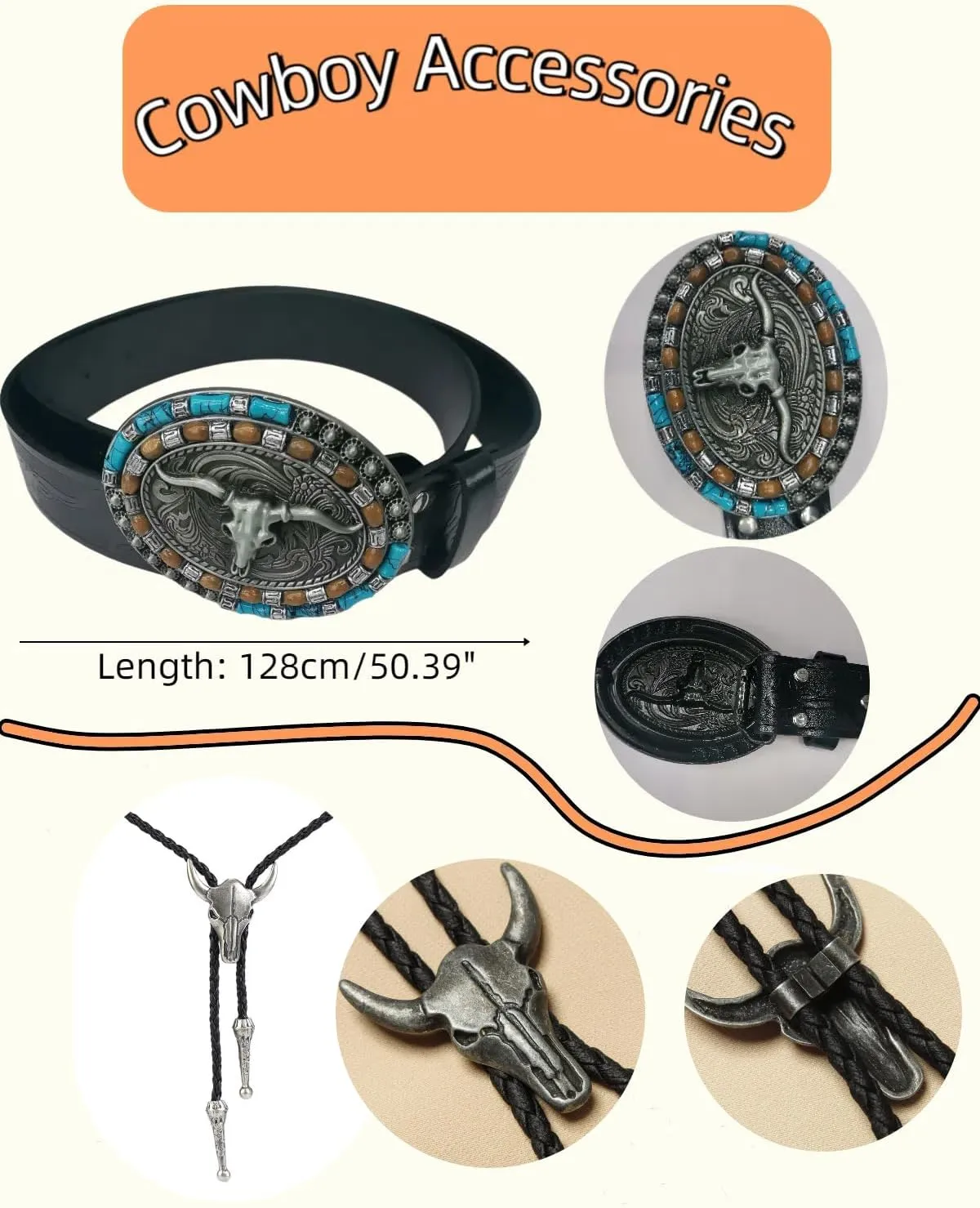 7pcs Cowboy Costume Outfit for Men Western Cowboy Clothes Vest Accessories for Cowboy Party