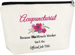 Acupuncture Love Gift Makeup Bag Acupuncture Therapist Gift Acupuncture Cosmetic Bag Gift for Acupuncturist Medical Worker TCM Gift Graduation Gift for TCM Student Travel Pouch