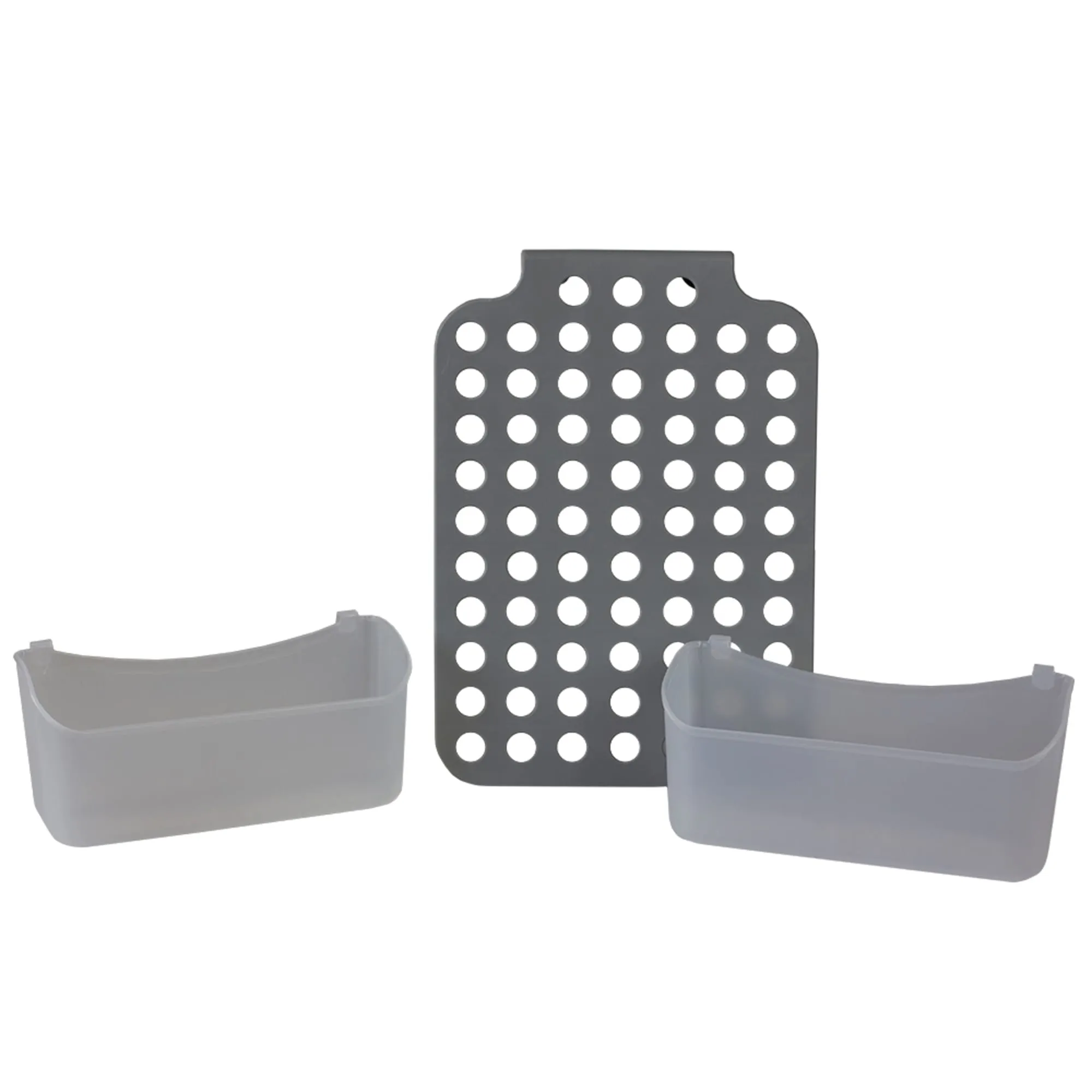 Adjustable Over the Cabinet Plastic Organizer, Clear and Grey