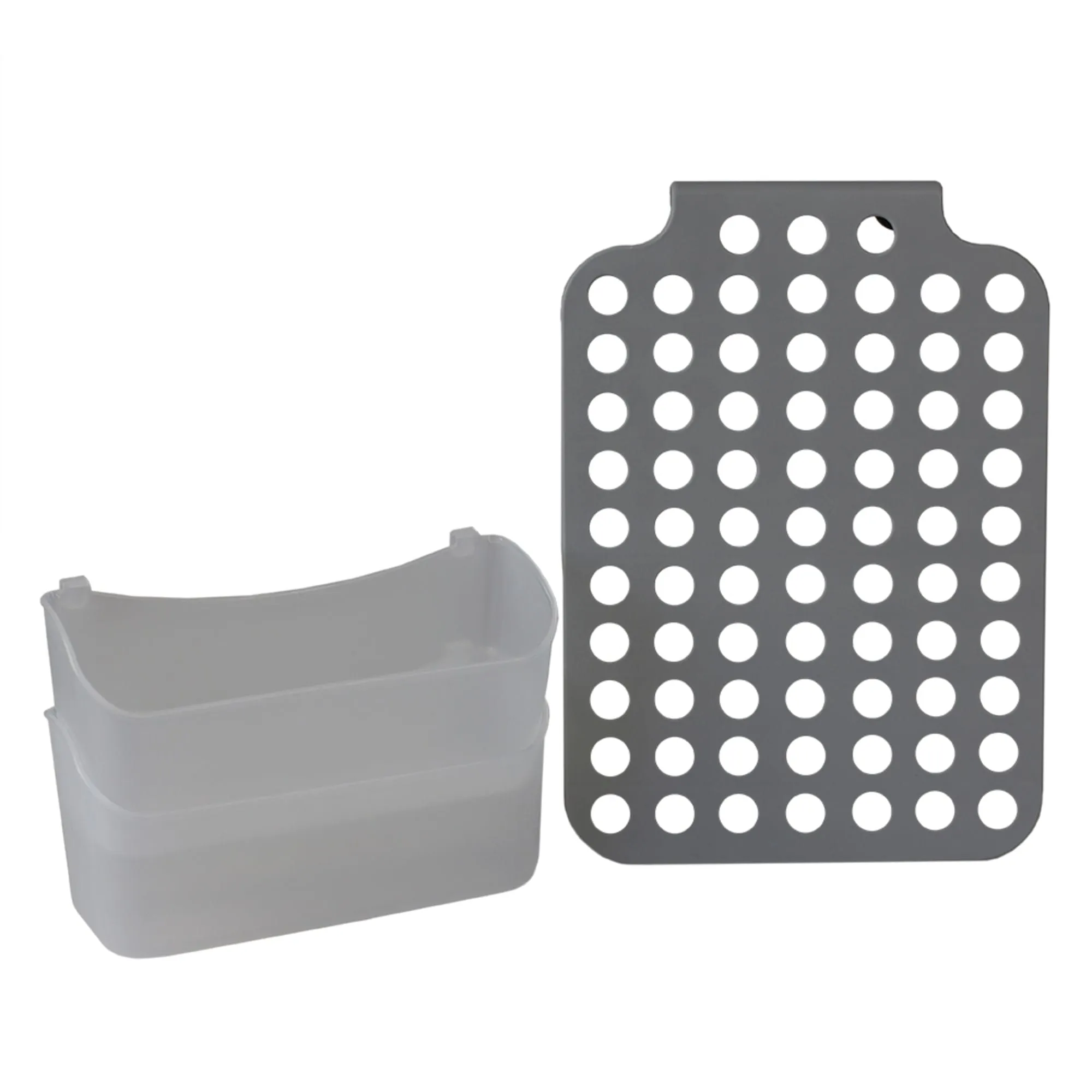 Adjustable Over the Cabinet Plastic Organizer, Clear and Grey