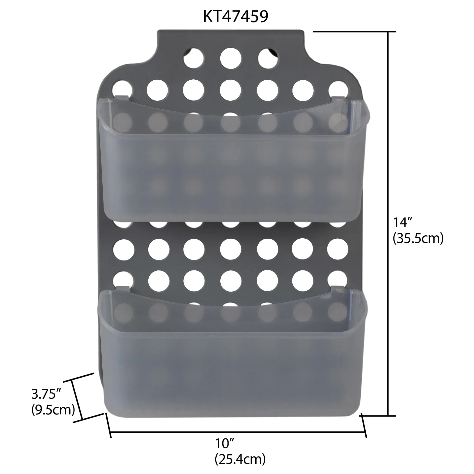 Adjustable Over the Cabinet Plastic Organizer, Clear and Grey