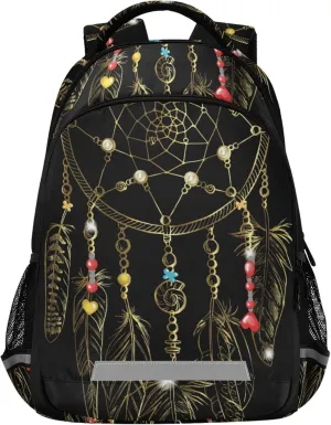 ALAZA Ornate Dreamcatcher Boho Bohemian Feather Backpack Purse for Women Men Personalized Laptop Notebook Tablet School Bag Stylish Casual Daypack, 13 14 15.6 inc