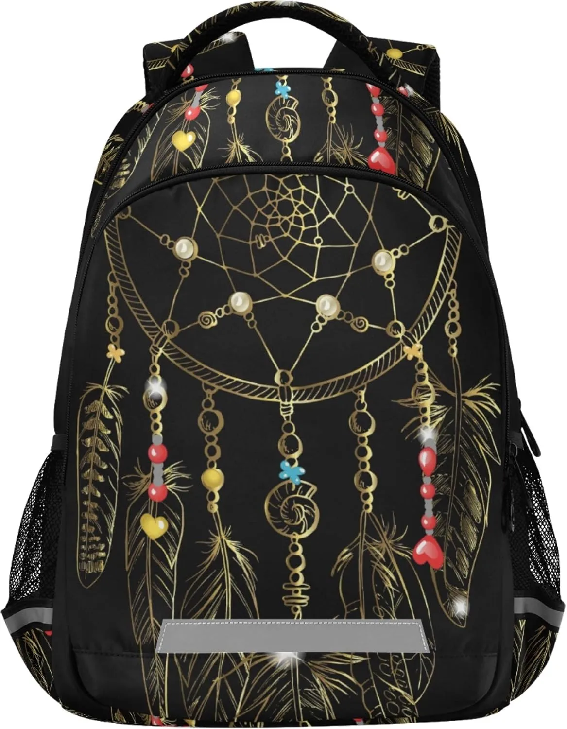 ALAZA Ornate Dreamcatcher Boho Bohemian Feather Backpack Purse for Women Men Personalized Laptop Notebook Tablet School Bag Stylish Casual Daypack, 13 14 15.6 inc