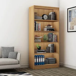 Alpha Bookshelf, 5 tier, 67" high, Misty Oak