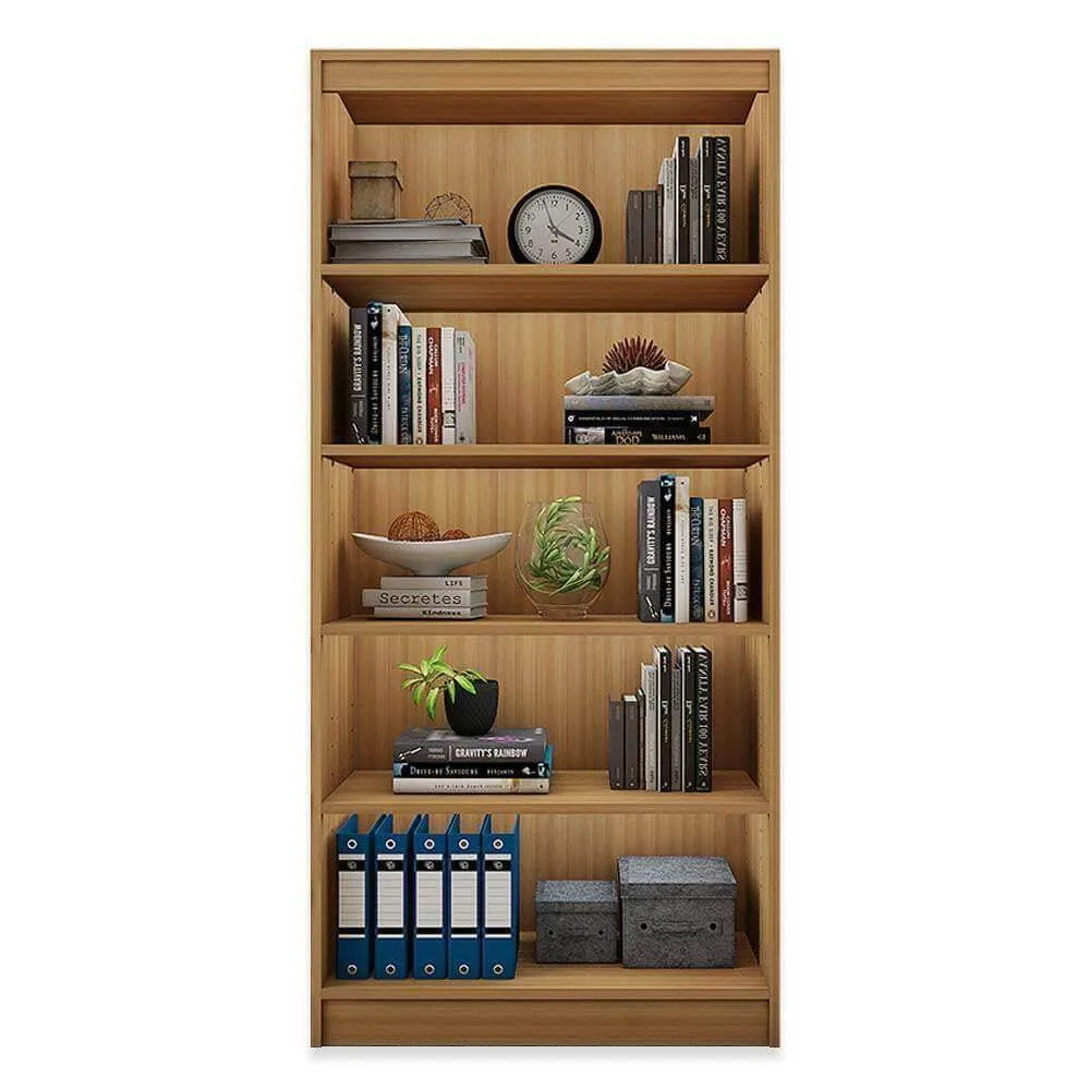 Alpha Bookshelf, 5 tier, 67" high, Misty Oak