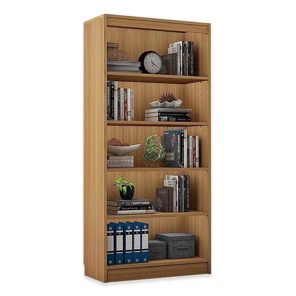Alpha Bookshelf, 5 tier, 67" high, Misty Oak