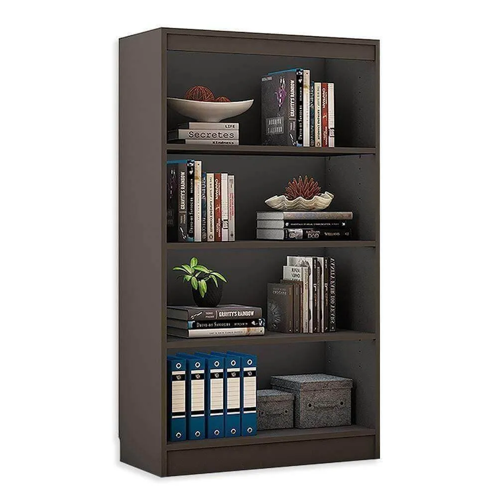 Alpha Bookshelf rack, 4 tier, 54" high, Slate Grey