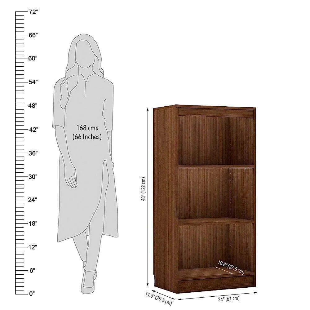 Alpha Bookshelves, 4 tier, 48" high, Acacia Walnut