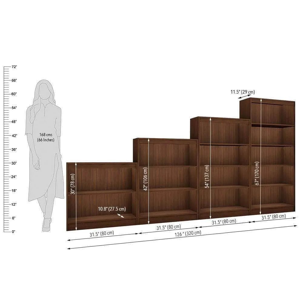 Alpha Fashionable Affordable  Book stands, Acacia Walnut Stylish Finish *Combo Offer*,Set of 4