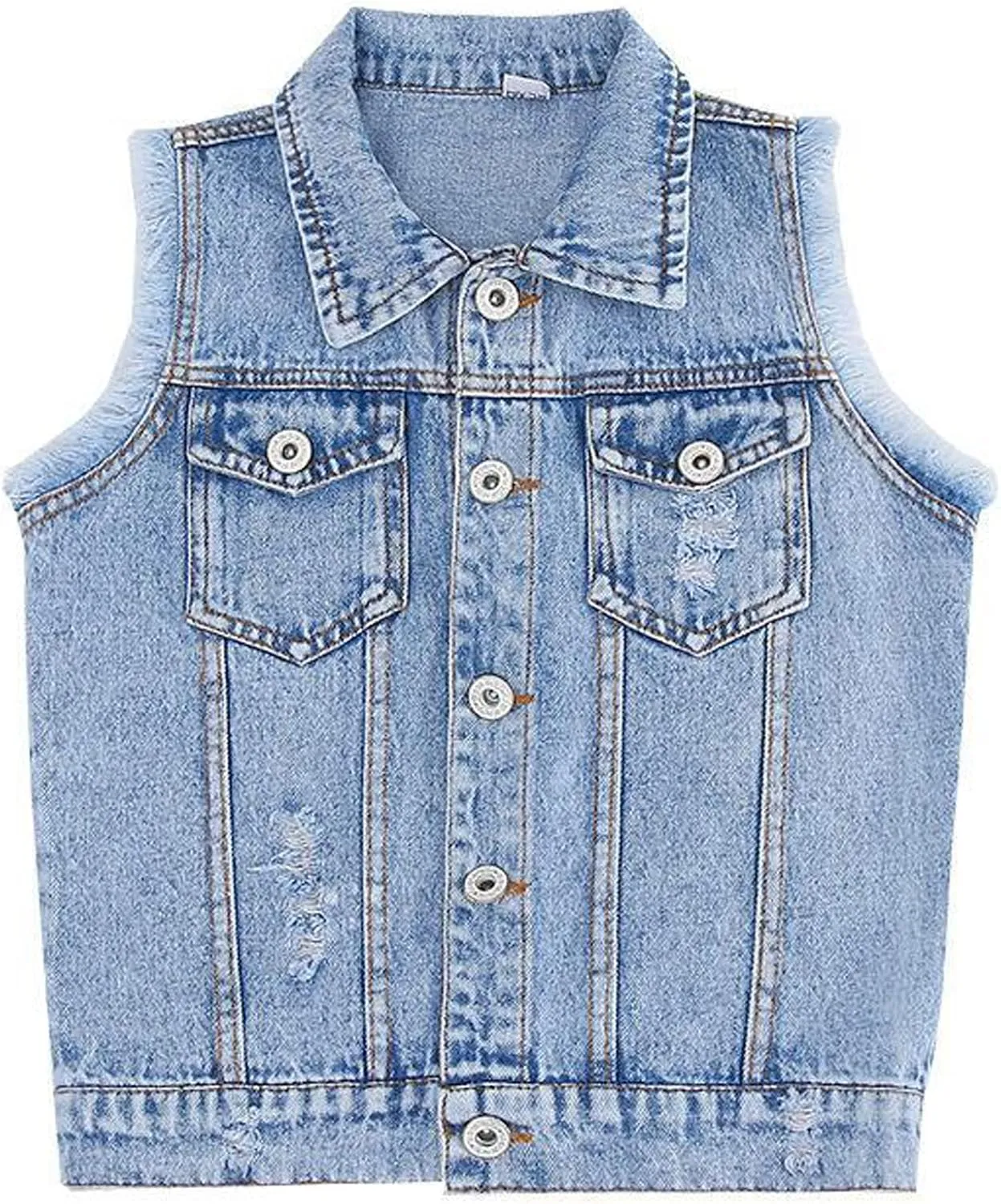 Autumn girls' denim jacket cardigan vest Childrenswear