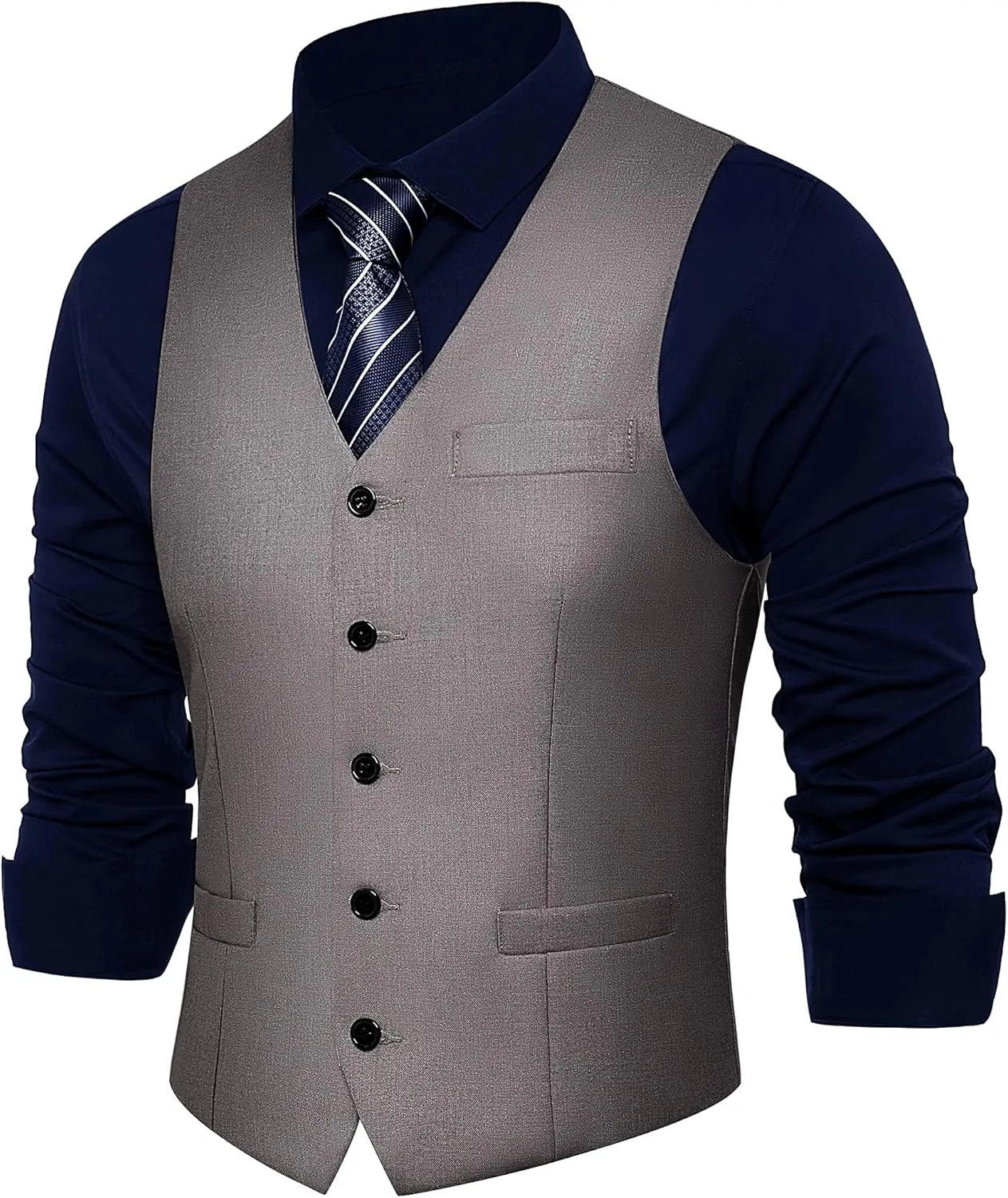 BABEYOND Men's Formal Suit Vest Slim Fit Waistcoat Business Vest for Suit Tuxedo