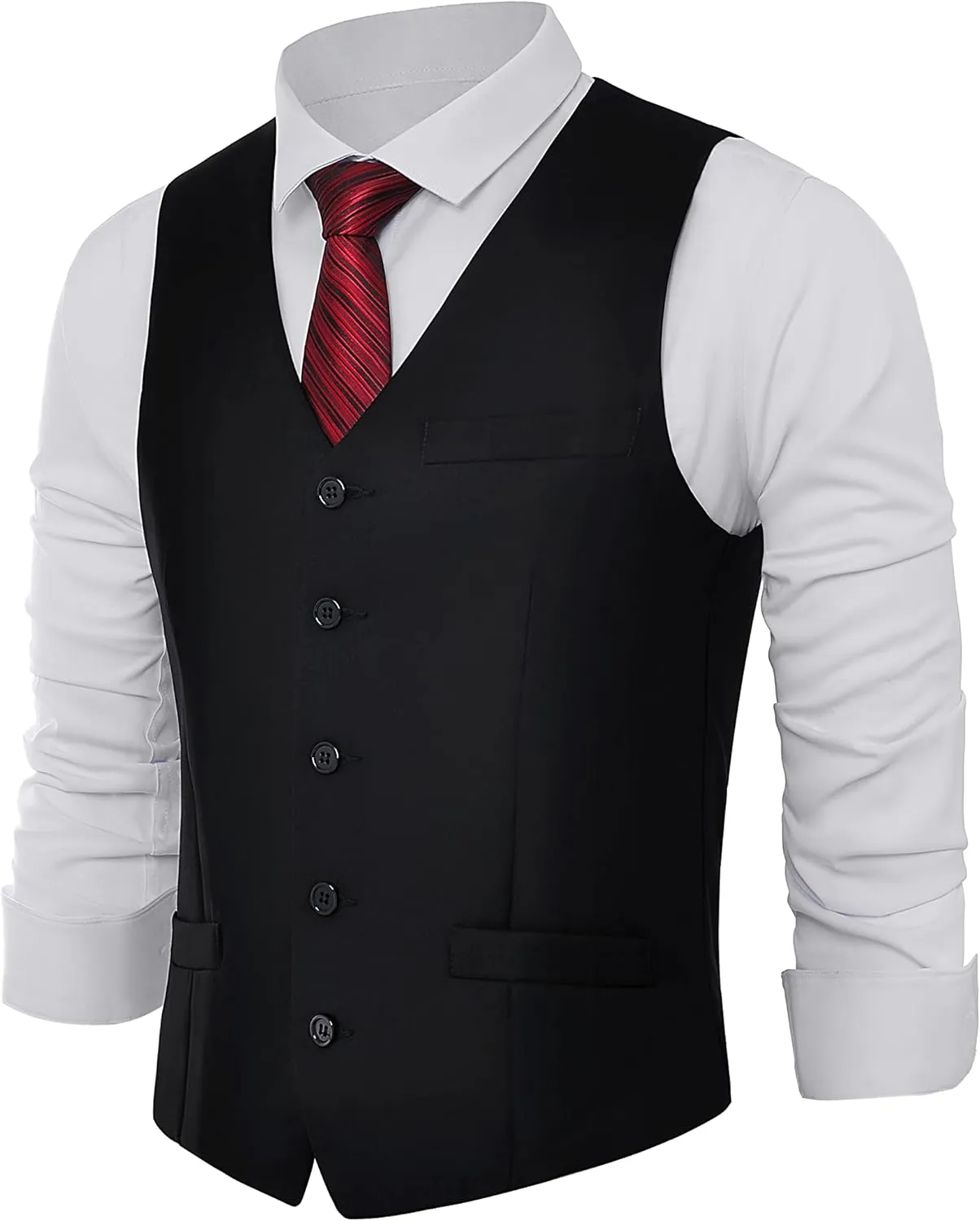BABEYOND Men's Formal Suit Vest Slim Fit Waistcoat Business Vest for Suit Tuxedo
