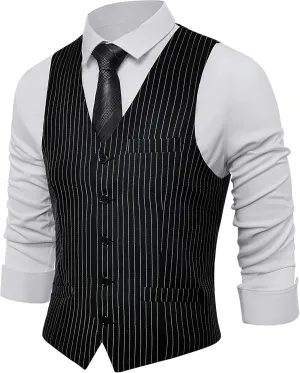 BABEYOND Men's Formal Suit Vest Slim Fit Waistcoat Business Vest for Suit Tuxedo