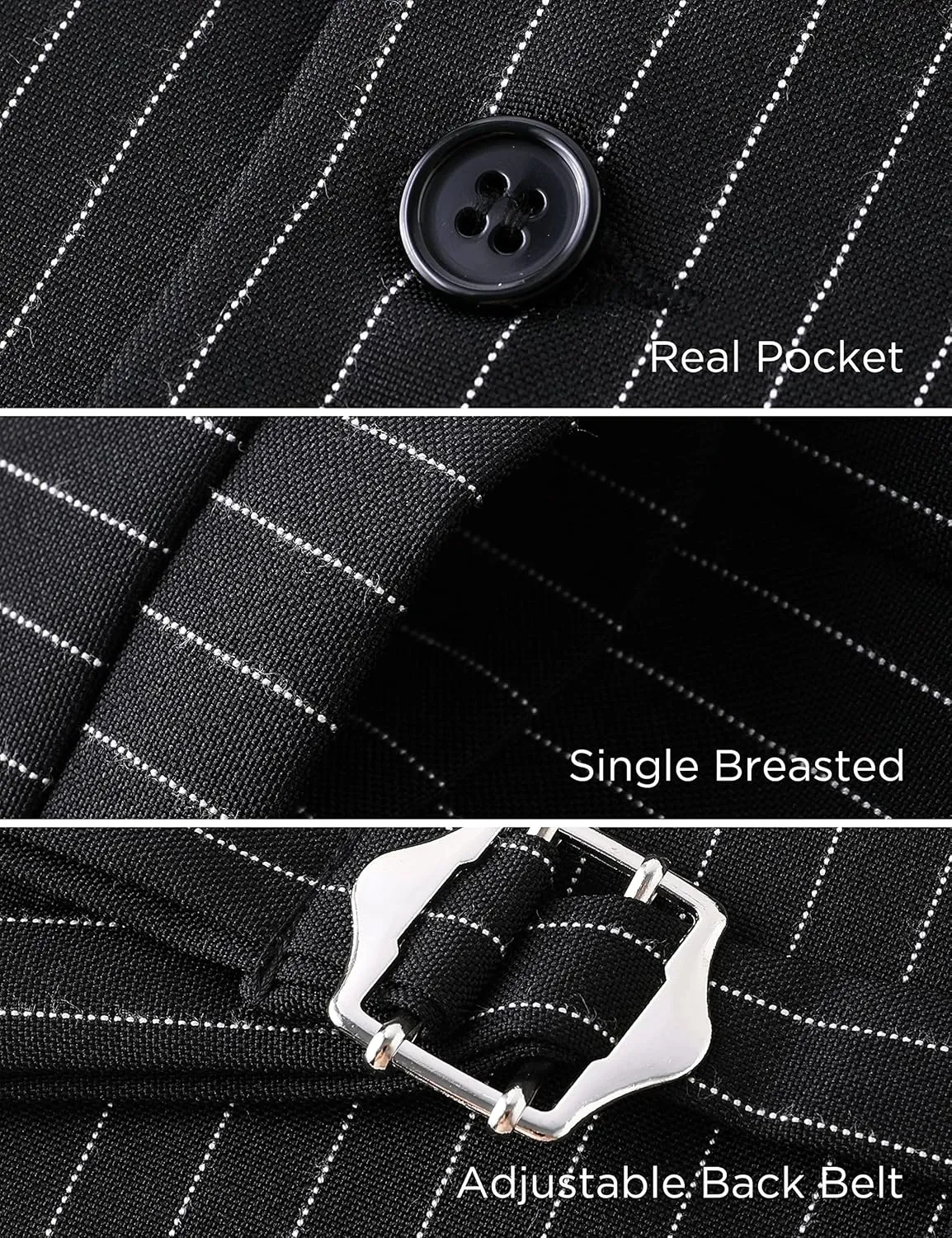 BABEYOND Men's Formal Suit Vest Slim Fit Waistcoat Business Vest for Suit Tuxedo