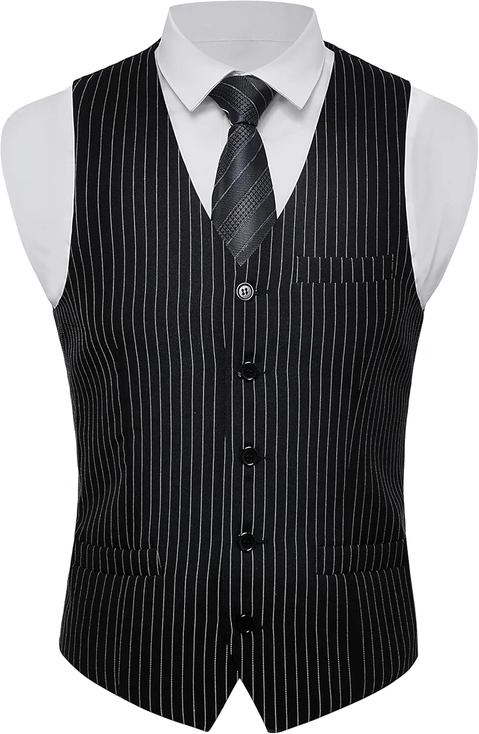 BABEYOND Men's Formal Suit Vest Slim Fit Waistcoat Business Vest for Suit Tuxedo