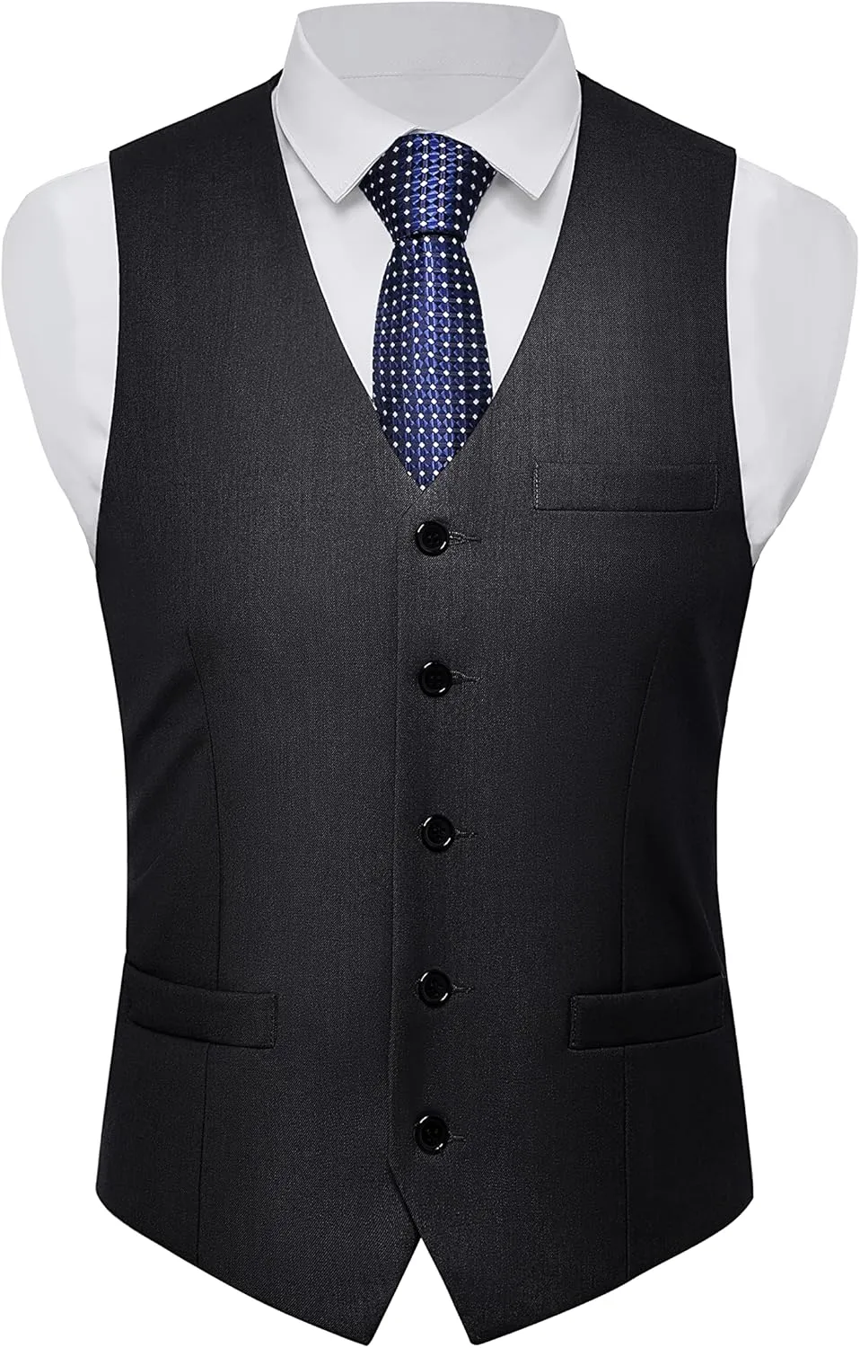 BABEYOND Men's Formal Suit Vest Slim Fit Waistcoat Business Vest for Suit Tuxedo