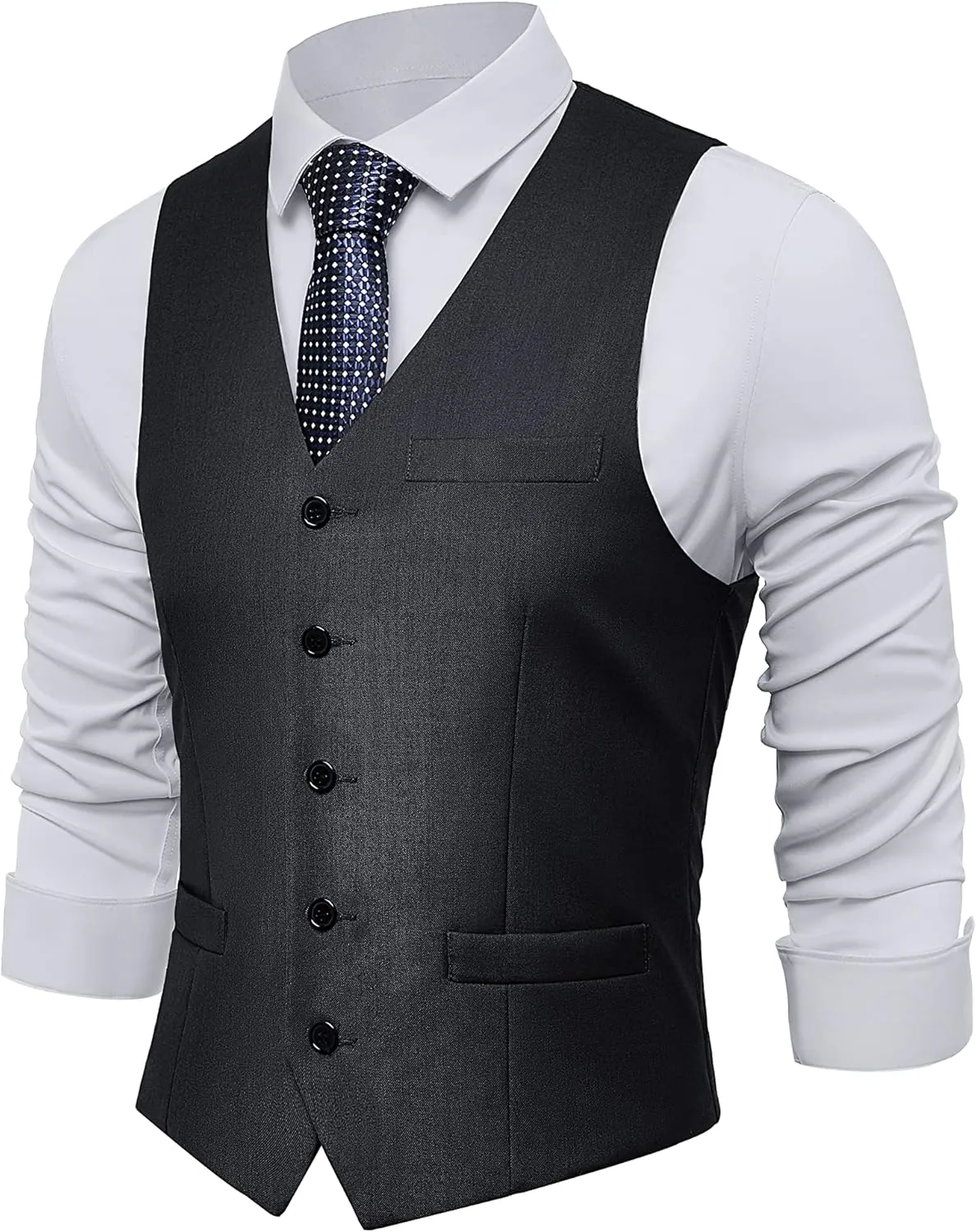 BABEYOND Men's Formal Suit Vest Slim Fit Waistcoat Business Vest for Suit Tuxedo