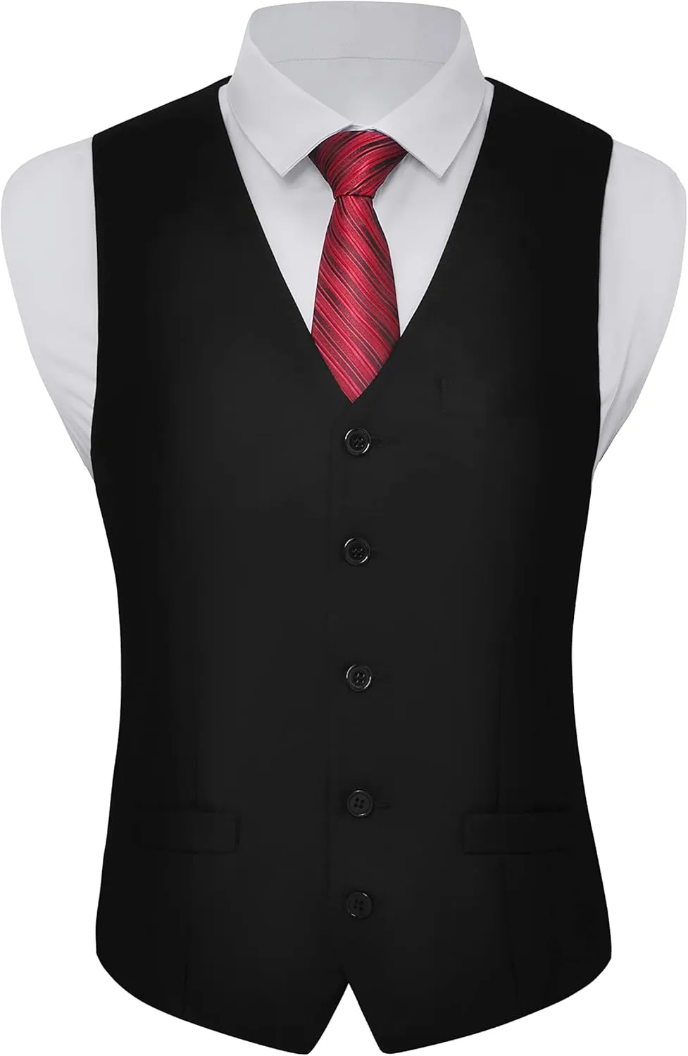 BABEYOND Men's Formal Suit Vest Slim Fit Waistcoat Business Vest for Suit Tuxedo