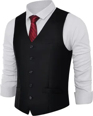 BABEYOND Men's Formal Suit Vest Slim Fit Waistcoat Business Vest for Suit Tuxedo