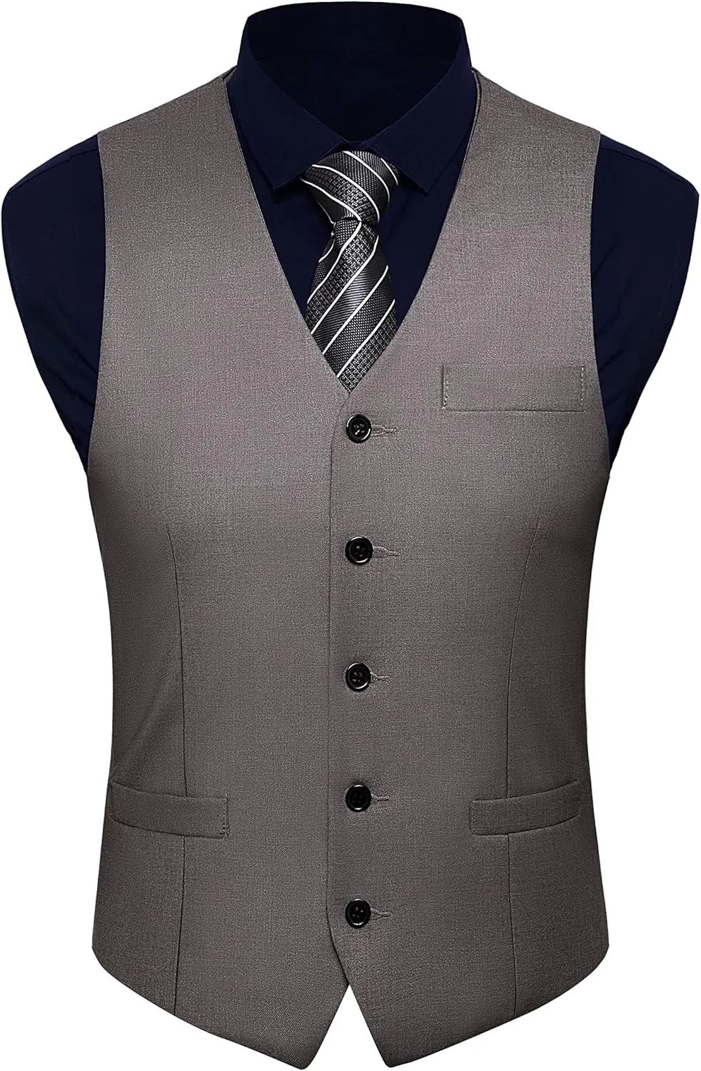 BABEYOND Men's Formal Suit Vest Slim Fit Waistcoat Business Vest for Suit Tuxedo