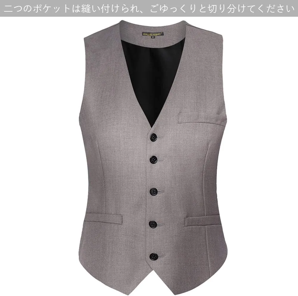 BABEYOND Men's Formal Suit Vest Slim Fit Waistcoat Business Vest for Suit Tuxedo