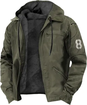Big And Tall Winter Sherpa Lined Jacket: Jackets For Men Hoodie Mens Heavyweight Fleece Warm Trucker Hoodies Coat