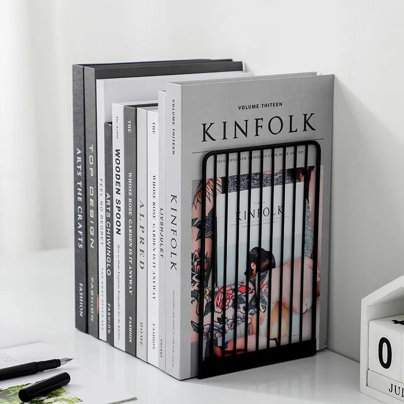 Black and White Iron Bookends