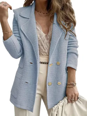 Blazers for Women Fashion Casual Ribbed Blazer Jackets Bussiness Suit Coats Lapel Office Work Loose Comfy Outwear