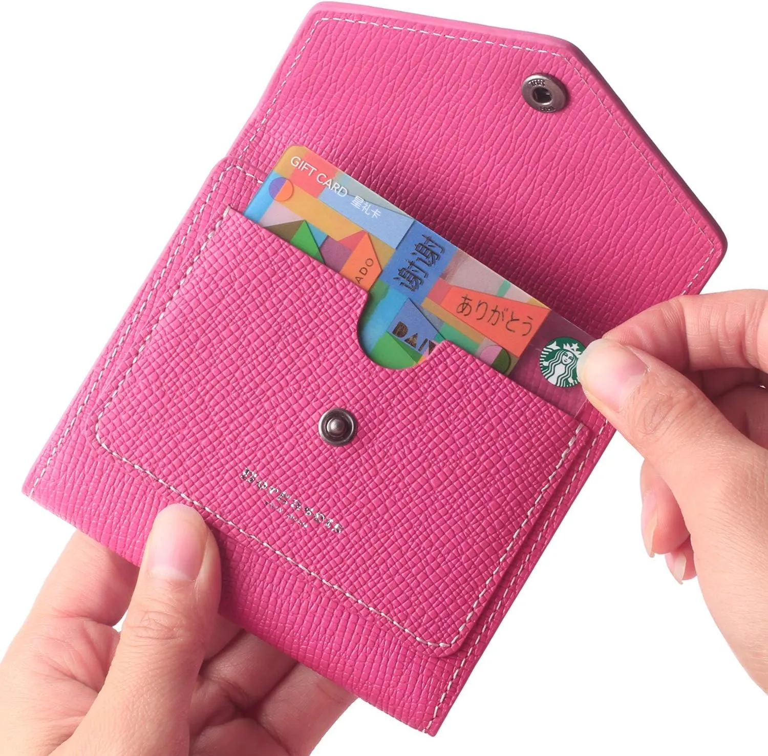 Borgasets Small Wallet for Women Genuine Leather RFID Blocking Card Holder Organizer Pocket Compact Bifold Ladies Mini Purse