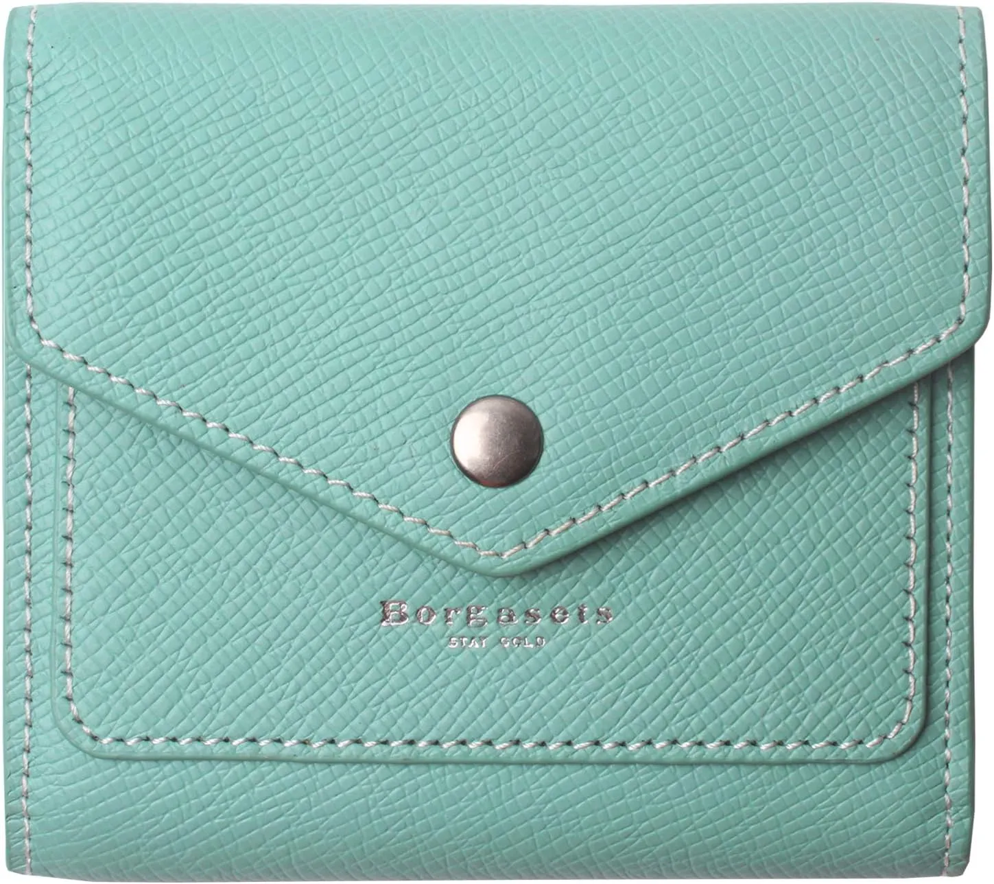 Borgasets Small Wallet for Women Genuine Leather RFID Blocking Card Holder Organizer Pocket Compact Bifold Ladies Mini Purse