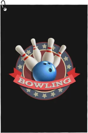 Bowling Ball and Pin Combination Golf Towel with Clip for Man and Women Golf Towels 24x16in Delicate Microfiber Towels Golf Gifts for Golfers