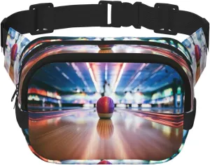 bowling ball Printed fashionable waist bag, unisex messenger bag, fashionable travel waist bag