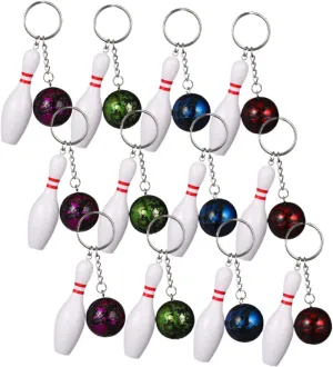 Bowling Design Keychains 12 Pack Delicate Bowling Pendants for Keychain Decorations