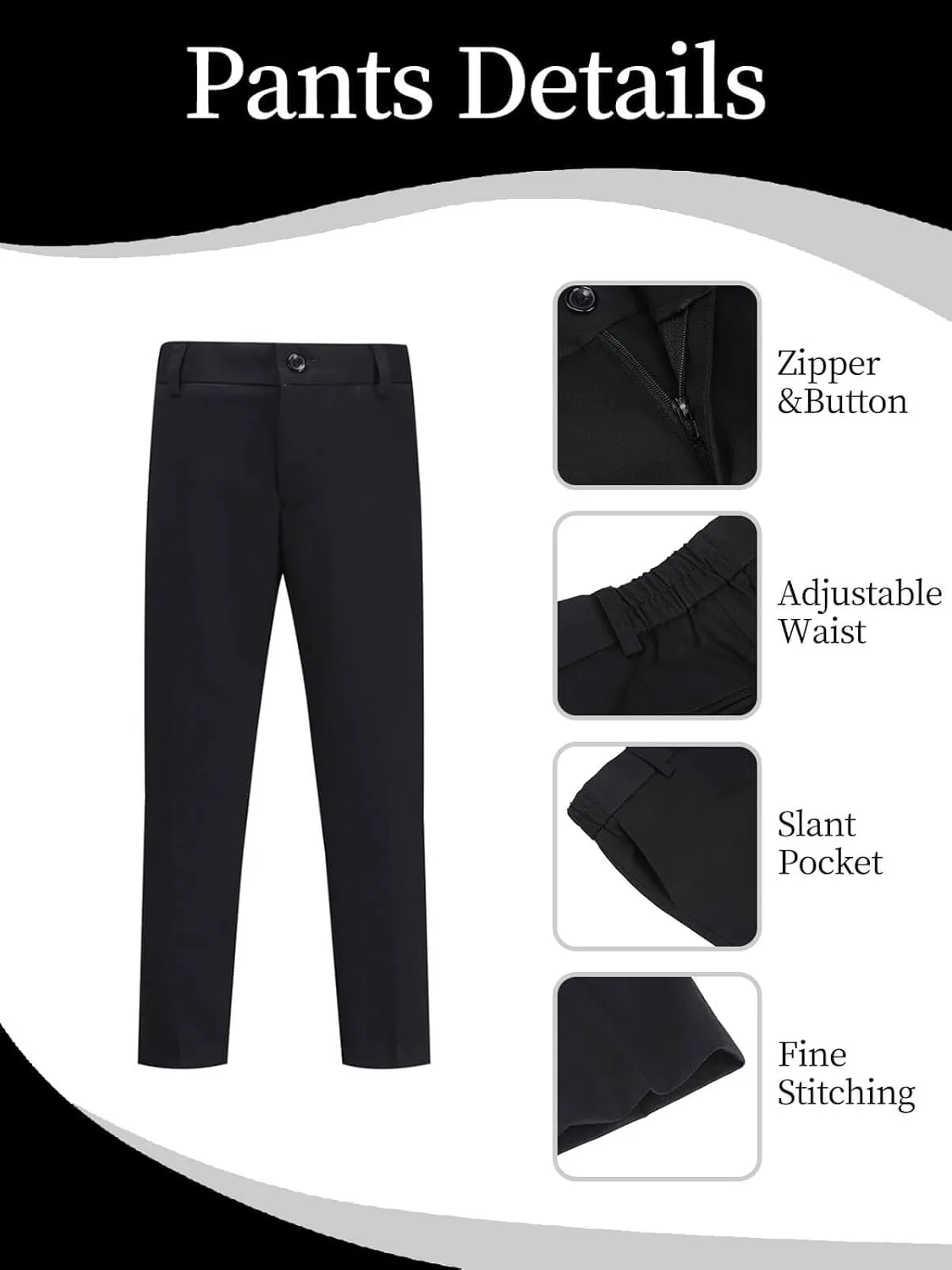 Boyland Boys Jacquard Suit Slim Fit Tuxedo Suits Jacquard Notch Lapel Tux Jacket Pants Party Formal Wear