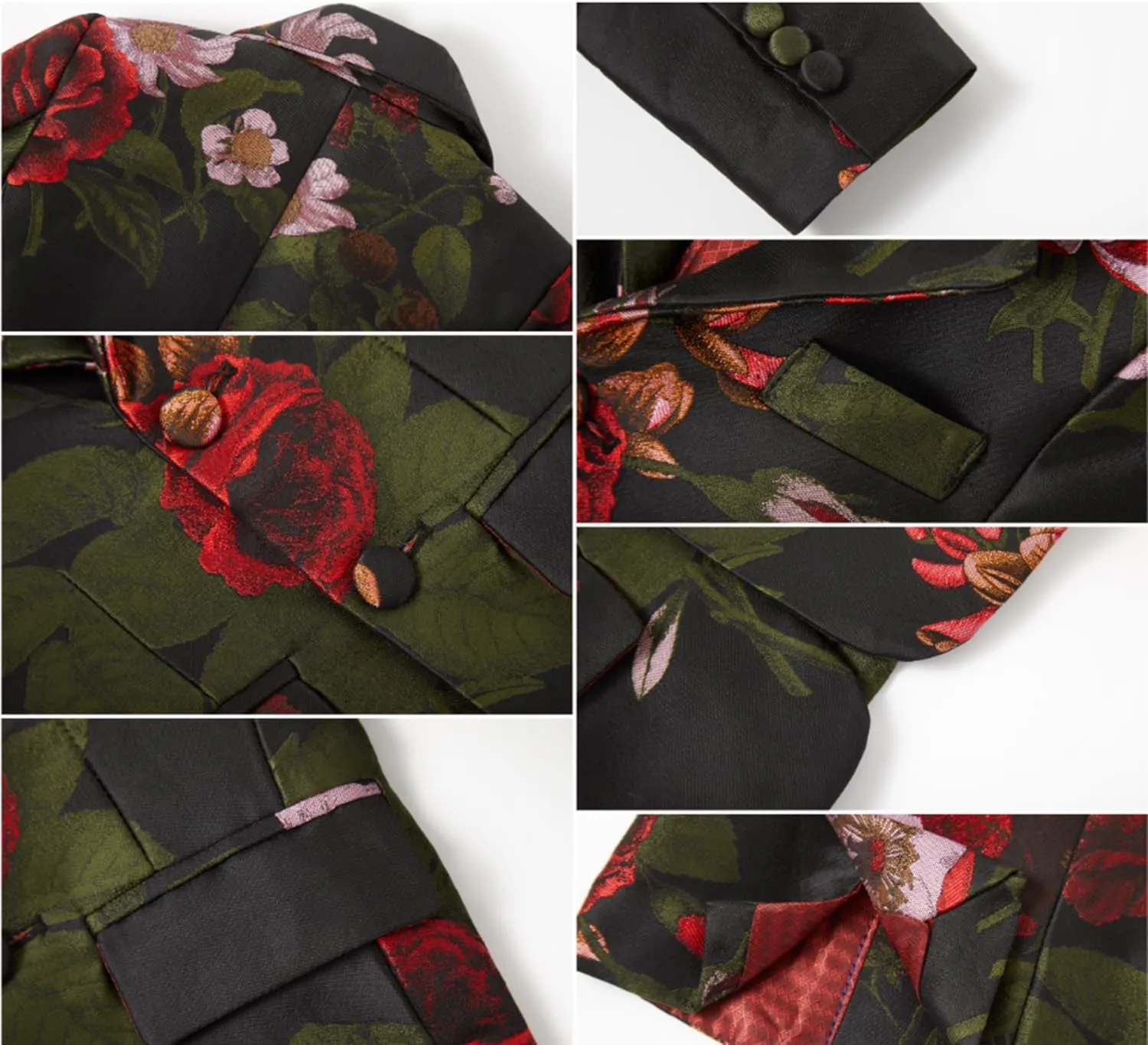 Boys Suit Slim Fit Tuxedo Floral Pattern Formal Dresswear Kids Tuxedo Suits Ring Bearer Outfit 2 Pieces Toddler Suits Set