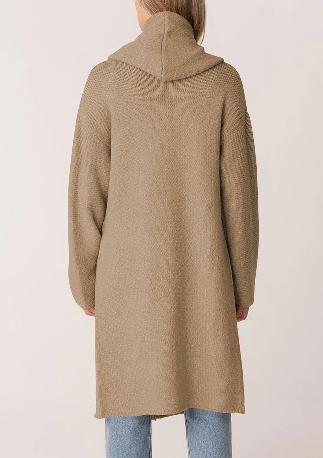 Cakulo Womens Oversized Long Cardigan Sweaters Hooded Duster Cardigans 2024 Trendy Fall Open Front Coatigan