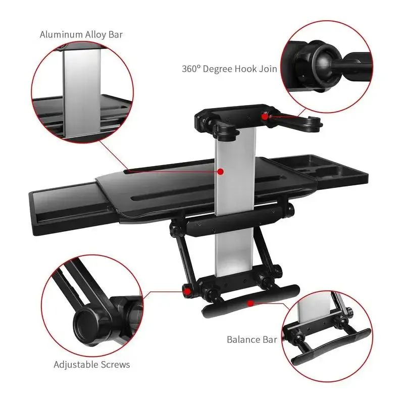 Car Back Seat Folding Table for Dining, Laptop Stand, Office Tray