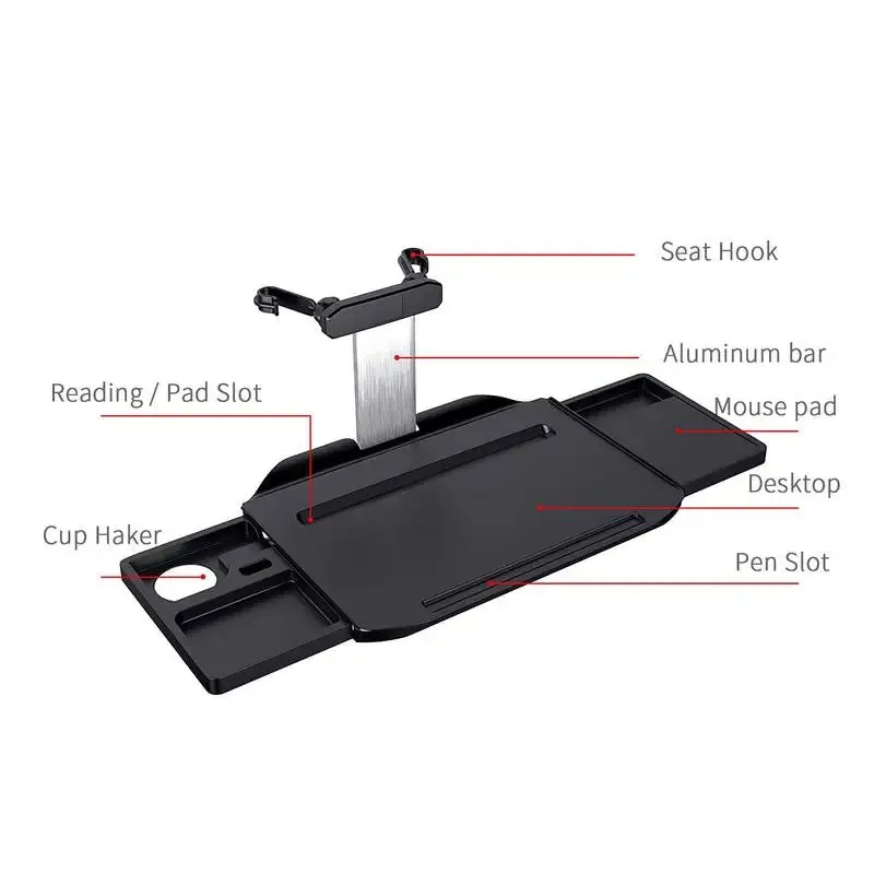 Car Back Seat Folding Table for Dining, Laptop Stand, Office Tray