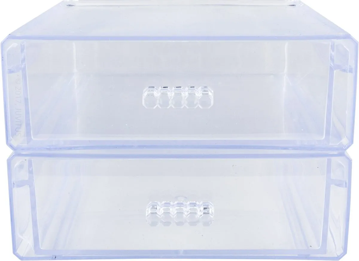 Clear Plastic Stackable Drawer Organizer for Jewelry, Makeup, and Cosmetics