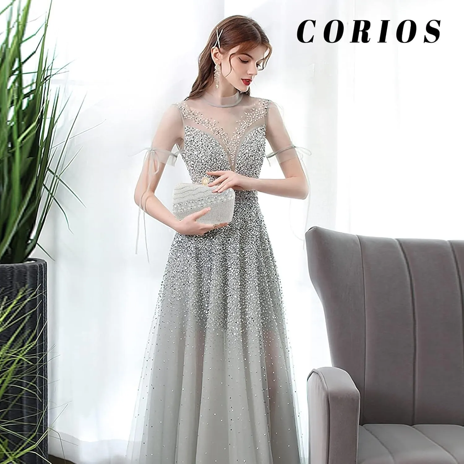 Clutch Purses for Women Pearl Evening Rhinestones Handbag Crystal Tassel Shoulder Bridal Wedding Purse Ladies Banquet
